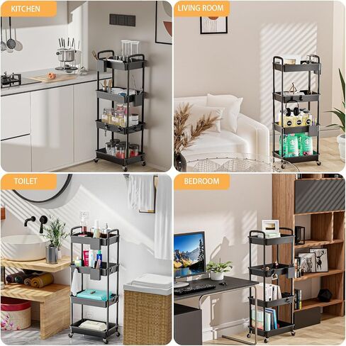 3 Tier Rolling Utility Cart with Drawer,Rolling Storage Cart,Storage Cart for Kitchen,Bathroom,Living Room,Storage Organizer with Iron Wheels(Green) in Saudi Arabia