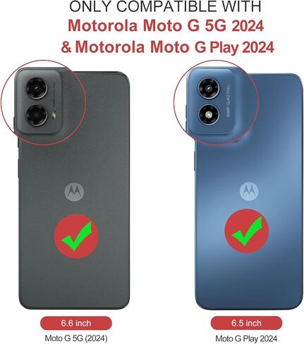Defencase Compatible with Moto G 5G 2024/ G Play 2024 Case, RFID Blocking Wallet Case Fit for Motorola Moto G 5G 2024/ G Play 2024 PU Leather Flip Strap Zipper Card Holder Phone Case Women, Purple in Saudi Arabia