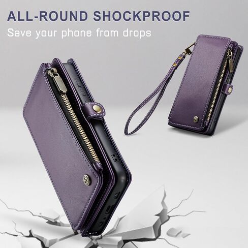 Defencase Compatible with Moto G 5G 2024/ G Play 2024 Case, RFID Blocking Wallet Case Fit for Motorola Moto G 5G 2024/ G Play 2024 PU Leather Flip Strap Zipper Card Holder Phone Case Women, Purple in Saudi Arabia