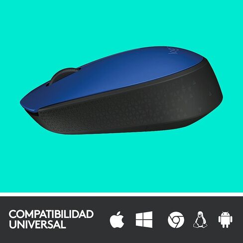 Logitech M170 Wireless Mouse, 2.4 GHz with USB Mini Receiver, Optical Tracking, Long Battery Life, Ambidextrous Compatible with Chromebook, Windows, & Mac, Blue, 910-004800 (Renewed) in Saudi Arabia