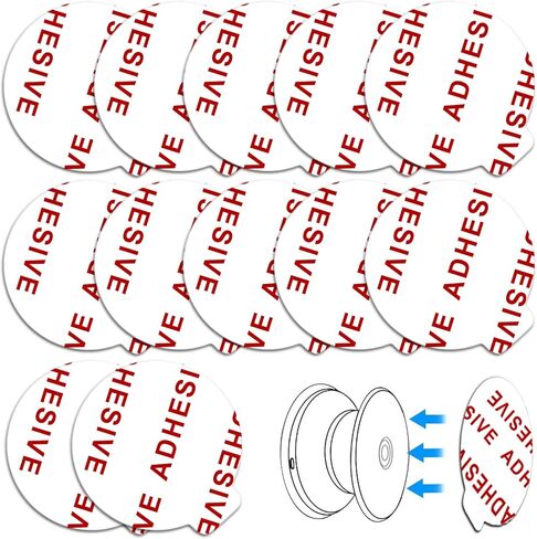 12 Pack Very High Bond Sticky Adhesive [Easy to Peel Off] Replacement Compatible with Socket Mount Base Sticker Pads for Collapsible Grip & Stand (White) in Saudi Arabia
