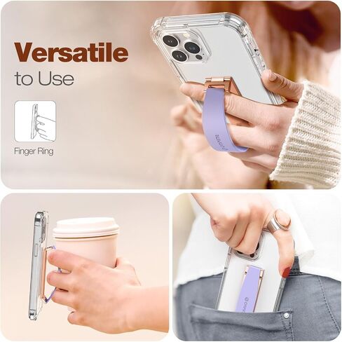 Phone Grip Finger Ring Holder 3.23 Inch, Phone Slim Finger Ring Holder Kickstand 2 in 1, Compatible with iPhone Samsung and Most Smartphones, Pink in Kuwait