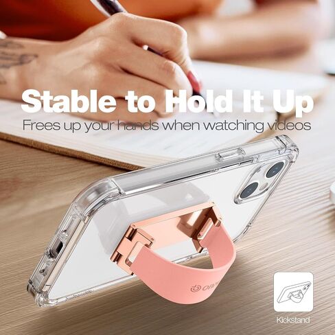 Phone Grip Finger Ring Holder 3.23 Inch, Phone Slim Finger Ring Holder Kickstand 2 in 1, Compatible with iPhone Samsung and Most Smartphones, Pink in Kuwait