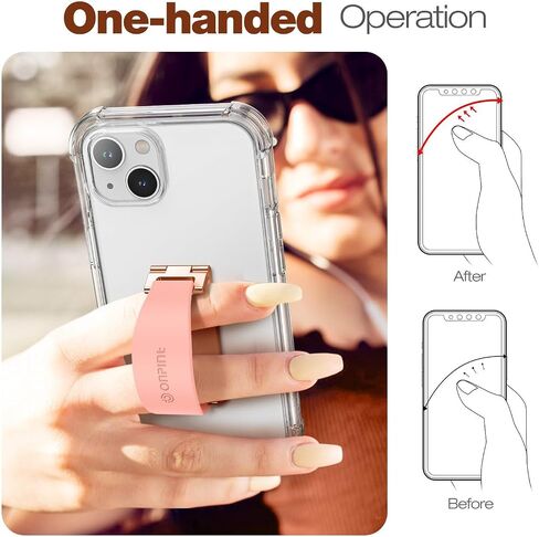 Phone Grip Finger Ring Holder 3.23 Inch, Phone Slim Finger Ring Holder Kickstand 2 in 1, Compatible with iPhone Samsung and Most Smartphones, Pink in Kuwait
