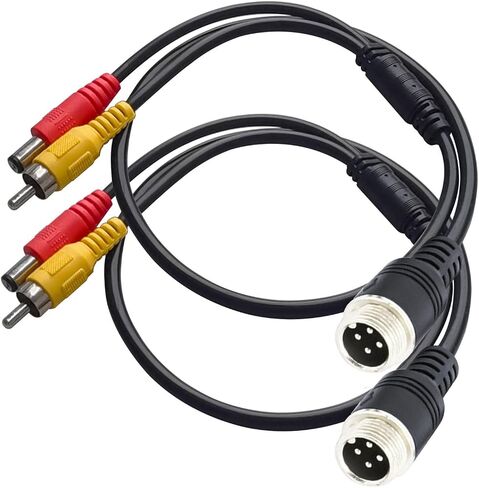 4 Pin Aviation to RCA Adapter Cable M12 Adapter 4-Pin to AV DC Connector Wire RCA to 4-PIN Monitor/Camera Adapter Video Extension Cable for Car Backup Camera (4 pin Male to RCA+dc Male) in Saudi Arabia