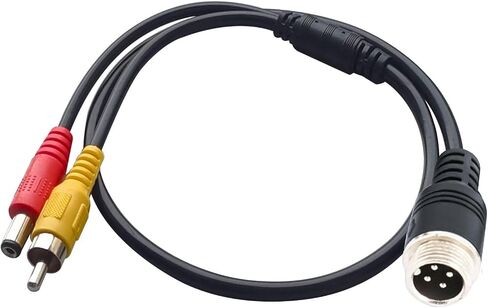 4 Pin Aviation to RCA Adapter Cable M12 Adapter 4-Pin to AV DC Connector Wire RCA to 4-PIN Monitor/Camera Adapter Video Extension Cable for Car Backup Camera (4 pin Male to RCA+dc Male) in Saudi Arabia