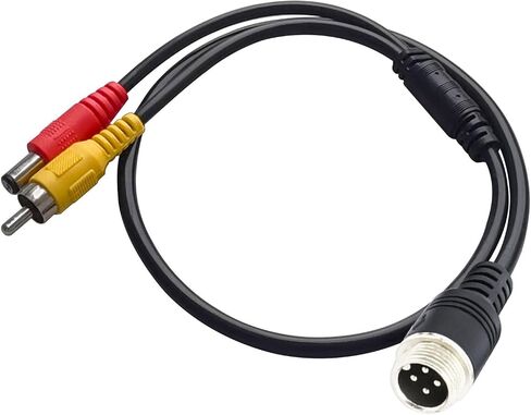 4 Pin Aviation to RCA Adapter Cable M12 Adapter 4-Pin to AV DC Connector Wire RCA to 4-PIN Monitor/Camera Adapter Video Extension Cable for Car Backup Camera (4 pin Male to RCA+dc Male) in Saudi Arabia