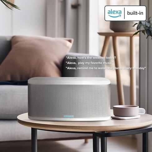 RIVA Upgraded Stadium Wireless Smart Hi-Fi Speaker with Alexa Voice Control, 10 Drivers, 200W, Multiroom Music System, Support Airplay 2, Spotify Streaming, Wi-Fi, Bluetooth (White) in Saudi Arabia