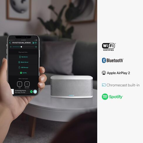 RIVA Upgraded Stadium Wireless Smart Hi-Fi Speaker with Alexa Voice Control, 10 Drivers, 200W, Multiroom Music System, Support Airplay 2, Spotify Streaming, Wi-Fi, Bluetooth (White) in Saudi Arabia