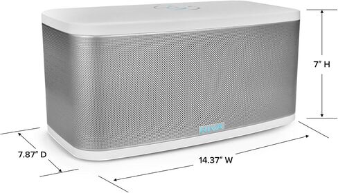 RIVA Upgraded Stadium Wireless Smart Hi-Fi Speaker with Alexa Voice Control, 10 Drivers, 200W, Multiroom Music System, Support Airplay 2, Spotify Streaming, Wi-Fi, Bluetooth (White) in Saudi Arabia