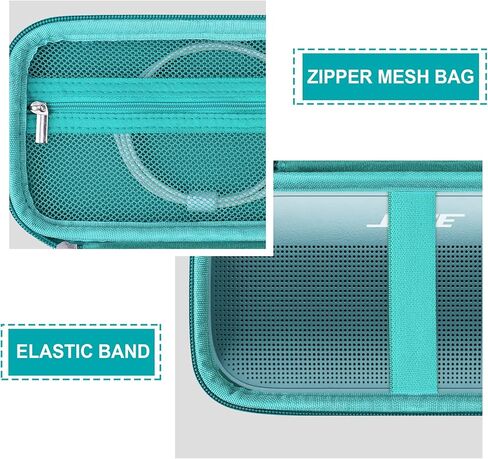 Hard Carrying Case for Bose SoundLink Flex Bluetooth Speaker, Travel Case with Zipper Mesh Pocket for USB-C Cable, Manuals and Other Accessories, Rose Gold+Rose Gold in Kuwait