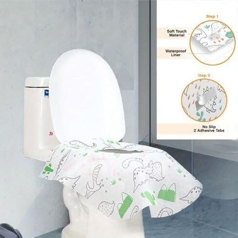 Toilet Seat Covers Disposable - 10 Pack Individually Wrapped Potty Covers for Toddlers, Kids, and Adults, Public Restroom Toilet Seat Covers, Travel, Airplane, Road Trips, Camping in Saudi Arabia