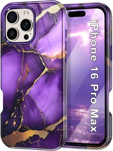 حافظة Btscase لهاتف iPhone 16 Plus (2024)، [تم اختبار السقوط من الدرجة العسكرية] تصميم نمط رخامي نحيف متين مقاوم للصدمات للنساء والفتيات والرجال، غطاء واقٍ مضاد للخدش لهاتف iPhone 16 Plus، ذهبي وردي بالكامل in Kuwait