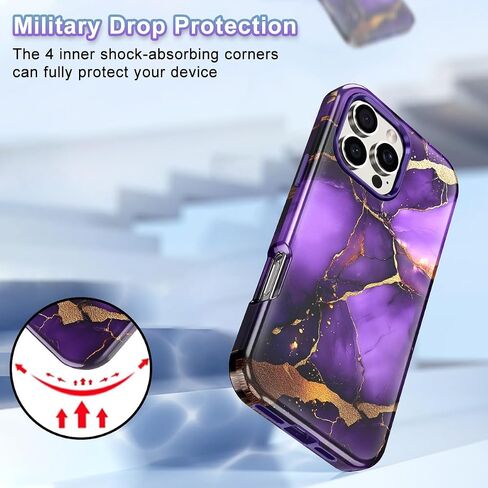 حافظة Btscase لهاتف iPhone 16 Plus (2024)، [تم اختبار السقوط من الدرجة العسكرية] تصميم نمط رخامي نحيف متين مقاوم للصدمات للنساء والفتيات والرجال، غطاء واقٍ مضاد للخدش لهاتف iPhone 16 Plus، ذهبي وردي بالكامل in Kuwait