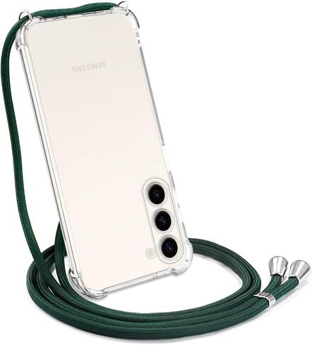 YESPURE for Samsung Galaxy S23 Clear Case Strap Lanyard Portable Cover for Women Soft TPU Bumper Shockproof Protective Phone Case Crossbody String for Galaxy S23 - Black Gold in Saudi Arabia