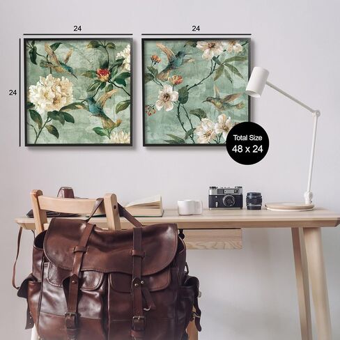 Stupell Industries Hummingbirds & Florals 2 Piece Framed Giclee Art Set by Reneé Campbell in Saudi Arabia