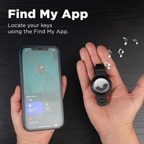 حامل بطاقة هوائية KeySmart SlimCard للمحفظة - حامل بطاقة AirTag للمحفظة الرفيعة للغاية - حامل بطاقة AirTag مع فتحة حبل - حامل بطاقة هوائية لمحفظة القفل التلقائي لملحقات AirTag - حامل AirTag 2 Pack in Kuwait