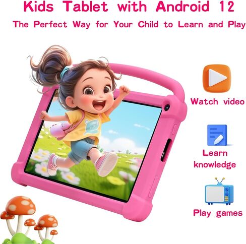 جهاز لوحي للأطفال مقاس 7 بوصة للأولاد والبنات يعمل بنظام Android 12 جهاز لوحي للأطفال، ذاكرة وصول عشوائي 4 جيجابايت وذاكرة قراءة فقط 32 جيجابايت، جهاز لوحي للأطفال الصغار مزود بتقنية WIFI وبلوتوث وآمن وشاشة IPS ومراقبة أبوية، وكاميرا مزدوجة حافظة مقاومة ل in Kuwait