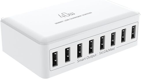 40W USB Charging Station Multiple USB Port Charger Hub 8-Ports Charging Block for i Phone 15 for Android Phones for 5V USB Charge Devices etc in Saudi Arabia