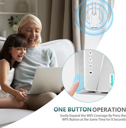 WiFi Extender Signal Booster for Home - Up to 7,000 sq.ft Coverage, Easy Set Up WiFi Repeater, Ultra-Stable Wireless Internet Booster, Long Range 4-Omnidirectional Antennas in Kuwait