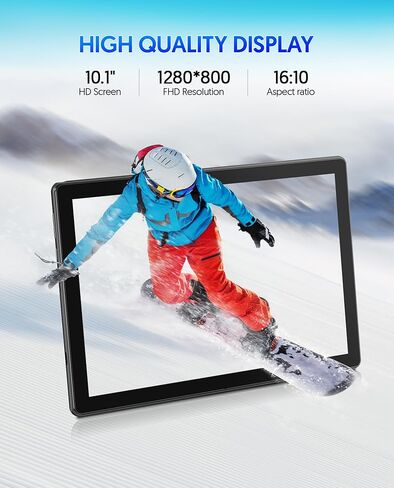 Tablet 10 inch Android 14 Tablets 2024 Newest, 6GB RAM 64GB ROM 1TB Expanded, 6000mAh Battery, 5G Wi-Fi 6, 2MP+8MP Dual Camera, Bluetooth, 1280 * 800 FHD IPS Tablet with Keyboard(Black) in Kuwait