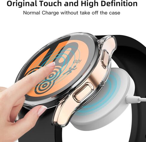 GEAK 3 Pack Compatible with Samsung Galaxy Watch 5 Screen Protector/Galaxy Watch 4 Case 40mm, Flexible TPU Plated All-Around Cover Case for Samsung Galaxy Watch 4/5 Smart Watch 40mm Clear/Clear/Clear in Saudi Arabia