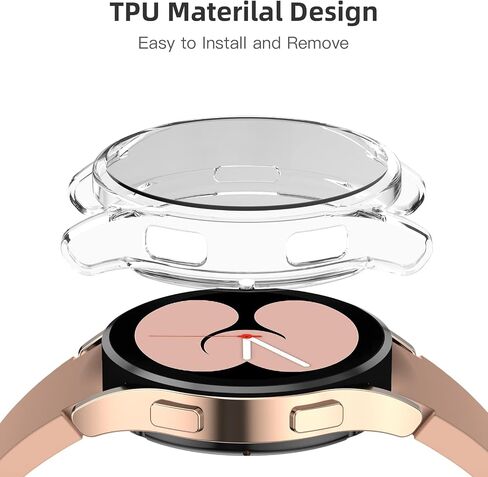 GEAK 3 Pack Compatible with Samsung Galaxy Watch 5 Screen Protector/Galaxy Watch 4 Case 40mm, Flexible TPU Plated All-Around Cover Case for Samsung Galaxy Watch 4/5 Smart Watch 40mm Clear/Clear/Clear in Saudi Arabia