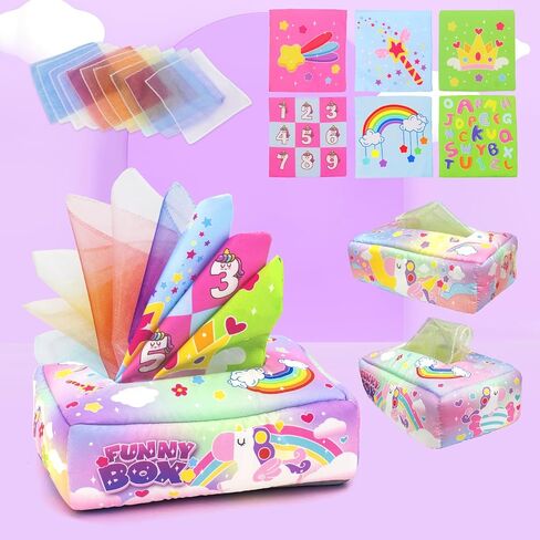 4 in 1 Baby Toys 6 to 12 Months,Learning Toys for Babies 6 12 18 Months, Infant Toys Stacking Rings,Busy Cube,Spinner Toys,Tissue Box Toy,Sensory Educational Gift for Toddlers Aged 1-3 in Saudi Arabia