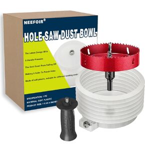 Hole Saw for Recessed Lights, 6 Inch Hole Saw Dust Catcher with Bi-Metal Wood Metal Drywall Hole Saw Cutter, 6 Inch Hole Saw Dust Bowl for Recessed Lighting