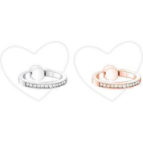 2 PCS Transparent Phone Finger Holder Heart Diamond Decorated Ring Holder Grip, 360° Rotation Finger Grip Stand Iring Compatible with Universal Mobile Phones Tablets and Cases (Rose Gold & Sliver)