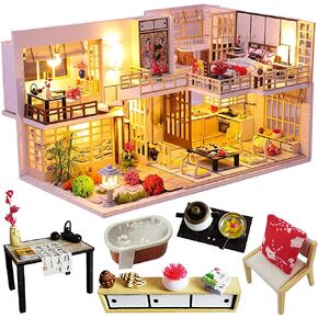 Kisoy Romantic and Cute Dollhouse Miniature DIY House Kit Creative Room Perfect DIY Gift for Friends,Lovers and Families Comes with Dust Proof Cover and Music Movement (Dream Attic)