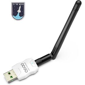 Class 1 Long Range Bluetooth Adapter for PC, QGOO USB Bluetooth Adapter for PC 5.3+EDR, Bluetooth Dongle Bluetooth Receiver Support Windows10/8.1/8/7（white-135）