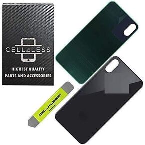 CELL4LESS Back Glass Replacement Compatible with and for The iPhone Xs MAX NO Logo (Silver)