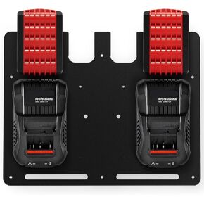Wall Mount Bracket for Bosch GAL 1880 CV and GAL 18V-20 Charger, Metal Black Rugged 4 Battery Holder and 3 Charger Holder for Tool Room and Garage