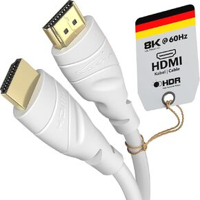 CableDirect – 8K & 4K HDMI Cable – 5ft – Available in 0.5-75ft – for All HDMI Devices (4K@120Hz & 8K@60Hz, HDMI 2.0, High Speed with Ethernet, for PC, TV, PS5, Xbox Series, Switch – White)