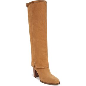Franco Sarto Womens Informa West Tall Heeled Boot Camel Brown Suede 8 M