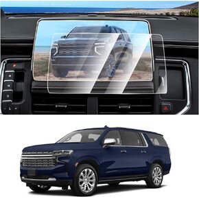 واقي شاشة FIILINES لـ 2021-2024 Chevy Tahoe/Suburban/GMC Yukon، شاشة لمس 10.2 بوصة 9H واقي شاشة من الزجاج المقوى مضاد للوهج ومضاد للكسر، عبوة من قطعتين