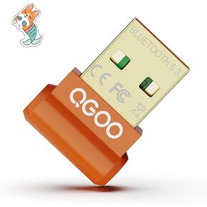 USB Bluetooth Adapter for PC - QGOO Bluetooth Dongle 5.3 EDR, Wireless Bluetooth Receiver for Desktop Computer Laptop Bluetooth Windows 8.1/10/11（orange-238）