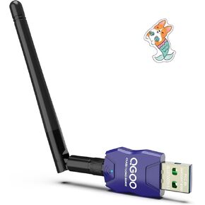 Class 1 Long Range Bluetooth Adapter for PC, QGOO USB Bluetooth Adapter for PC 5.3+EDR, Bluetooth Dongle Bluetooth Receiver Support Windows10/8.1/8/7（blue-198）