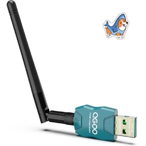 Class 1 Long Range Bluetooth Adapter for PC, QGOO USB Bluetooth Adapter for PC 5.3+EDR, Bluetooth Dongle Bluetooth Receiver Support Windows10/8.1/8/7（green-047）
