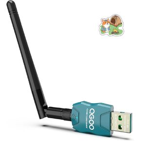 Class 1 Long Range Bluetooth Adapter for PC, QGOO USB Bluetooth Adapter for PC 5.3+EDR, Bluetooth Dongle Bluetooth Receiver Support Windows10/8.1/8/7（green-032）