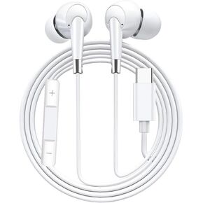 Type C Earphones Wired USB C in Ear Headphones for iPhone 15 15Pro 15 Pro Max, Type C Headphones Compatible with Most Type C Jack Devices Smartphones,Stereo Noise Canceling Isolating Headsets