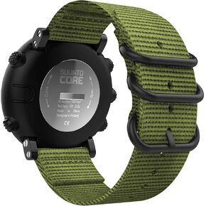 MoKo Band Compatible with Suunto Core, Fine Woven Nylon Adjustable Replacement Wriststrap Band with Double Buckle Ring for Suunto Core Smart Watch - Black