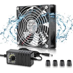 120mm x 25mm Small IP67 Waterproof Computer Cooling Fan with AC 110V 120V 220V 240V Speed Controller for Biltong Box Terrarium Mushroom Growing Cabinet Ventilation Exhaust in Saudi Arabia