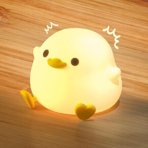 Goose Night Light for Kids, 8 Colors Silicone Cute Duck Lamp, Lying Flat Duck Night Light, 3 Level Dimmable Kids Night Light, 15 Minutes Timer Rechargeable Bedside Touch Baby Night Light