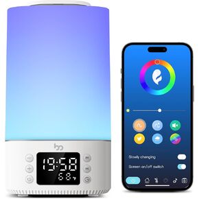 Baby Sound Machine, femometer family Sleep Trainer White Noise Machine for Baby with 32 Soothing Sounds, Night Light, Timer, Room Temperature Display, Alarm Clock, Bluetooth App Control
