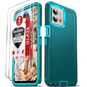 LeYi for Moto G Stylus 2023 Case: Motorala G Stylus 5G 2023 Case with 2Pcs Screen Protector, Military Grade 3 in 1 Shockproof, Heavy Duty Protection Phone Case for GStylus 5G 2023 XT2315, Blue