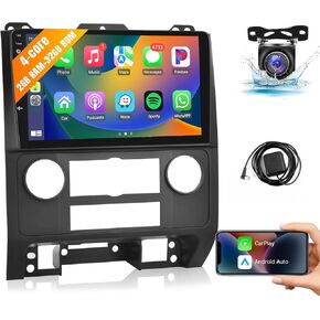 Leadfan Android 12 Car Stereo for Ford Escape Kuga Mazda Tribute 2007-2012 Radio Wireless Apple CarPlay Android Auto, 9" IPS Touch Screen Audio Player with WiFi GPS Navi Bluetooth FM Rear Camera SWC