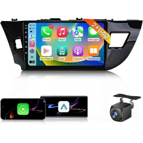 Car Radio for 𝐓𝐨𝐲𝐨𝐭𝐚 𝐂𝐨𝐫𝐨𝐥𝐥𝐚 𝟐𝟎𝟏𝟒 𝟐𝟎𝟏𝟓 𝟐𝟎𝟏𝟔 with Carplay Android Auto,2.5D Touch Screen GPS 5G WiFi 1280 * 800 Bluetooth Backup Camera Stereo 𝟐+𝟔𝟒𝐆 for Corolla 2014-2016