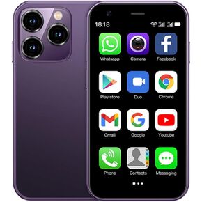 SOYES XS15 3G Mini Smartphone 3.0 Inch WiFi GPS China Mobile RAM 2GB ROM 16GB Quad Core Android 8.1 Cell Phones 3D Glass Slim Body Dual Sim Cute Palm Smartphone (Light Blue)